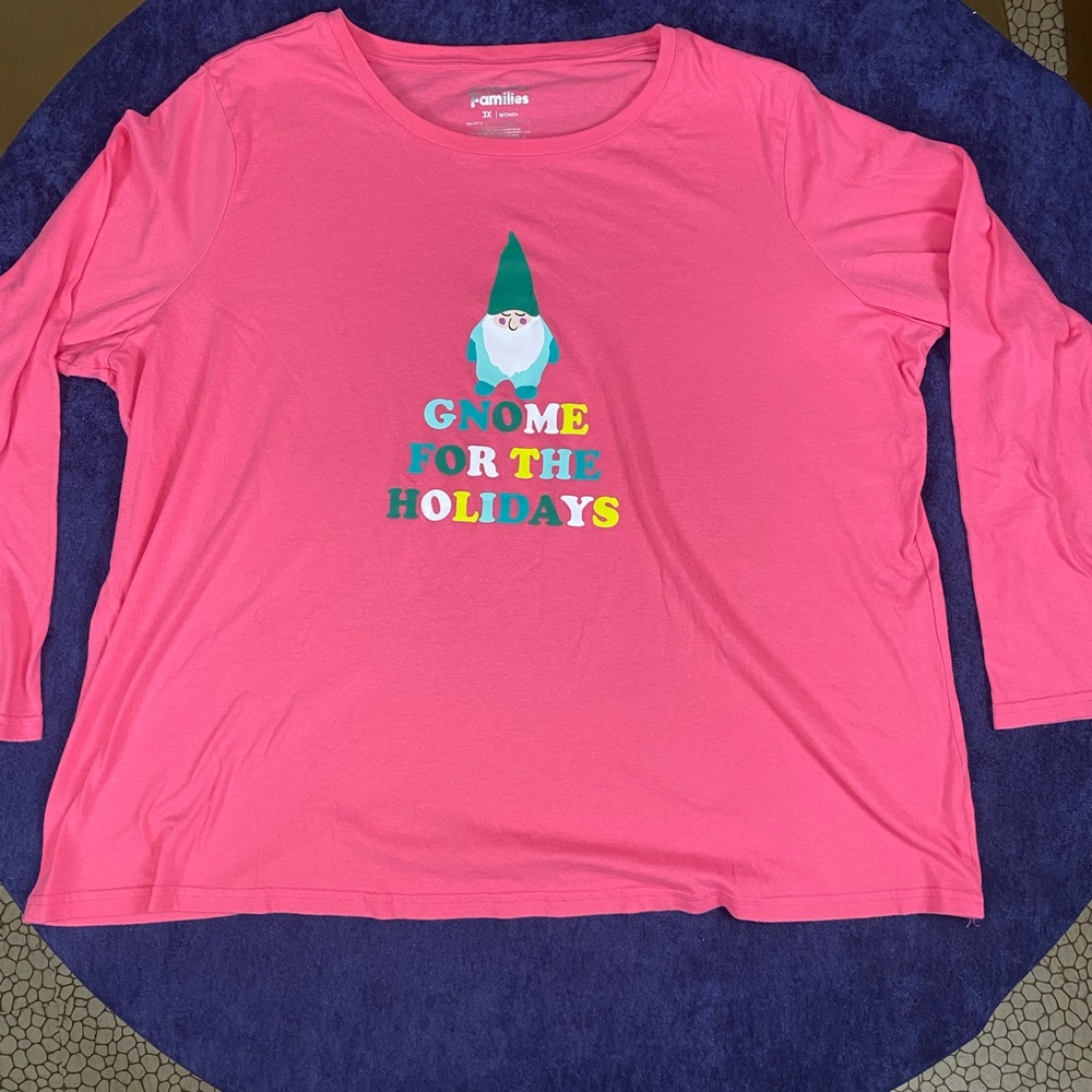Family Pajamas Pink Holiday Gnome Shirt (531)